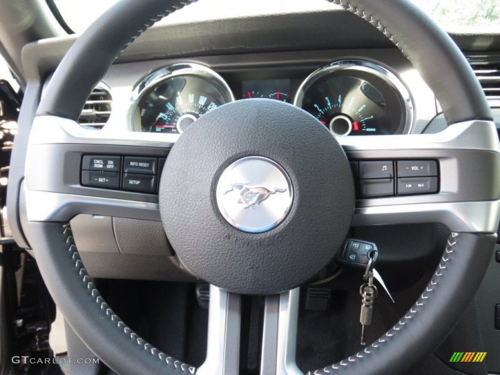 2013 Ford Mustang GT Coupe Charcoal Black Steering Wheel Photo #70522585