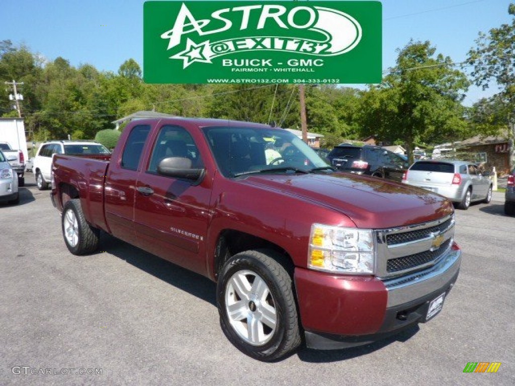 2008 Silverado 1500 LT Extended Cab 4x4 - Deep Ruby Metallic / Ebony photo #1