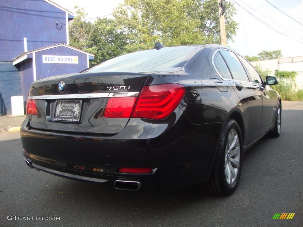 2009 7 Series 750i Sedan - Azurite Black Metallic / Champagne Full Merino Leather photo #3