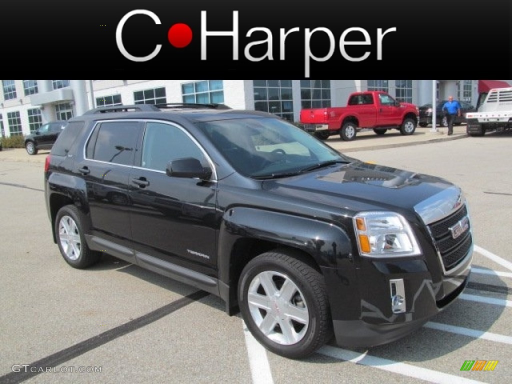 2011 Terrain SLT AWD - Carbon Black Metallic / Jet Black photo #1