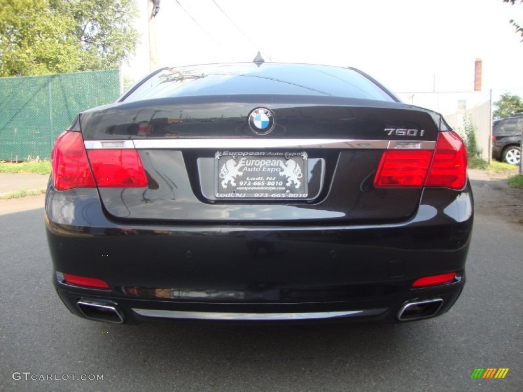 2009 7 Series 750i Sedan - Azurite Black Metallic / Champagne Full Merino Leather photo #5