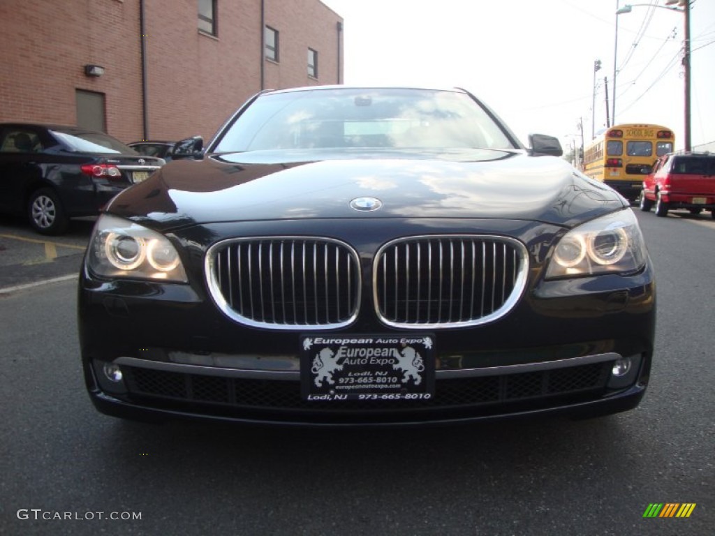 2009 7 Series 750i Sedan - Azurite Black Metallic / Champagne Full Merino Leather photo #10