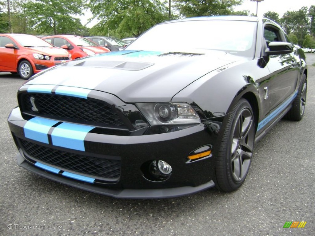 2011 Mustang Shelby GT500 Coupe - Ebony Black / Charcoal Black/Grabber Blue photo #1