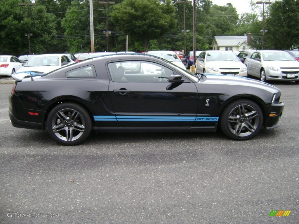 2011 Mustang Shelby GT500 Coupe - Ebony Black / Charcoal Black/Grabber Blue photo #4