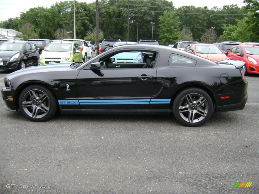 2011 Mustang Shelby GT500 Coupe - Ebony Black / Charcoal Black/Grabber Blue photo #6