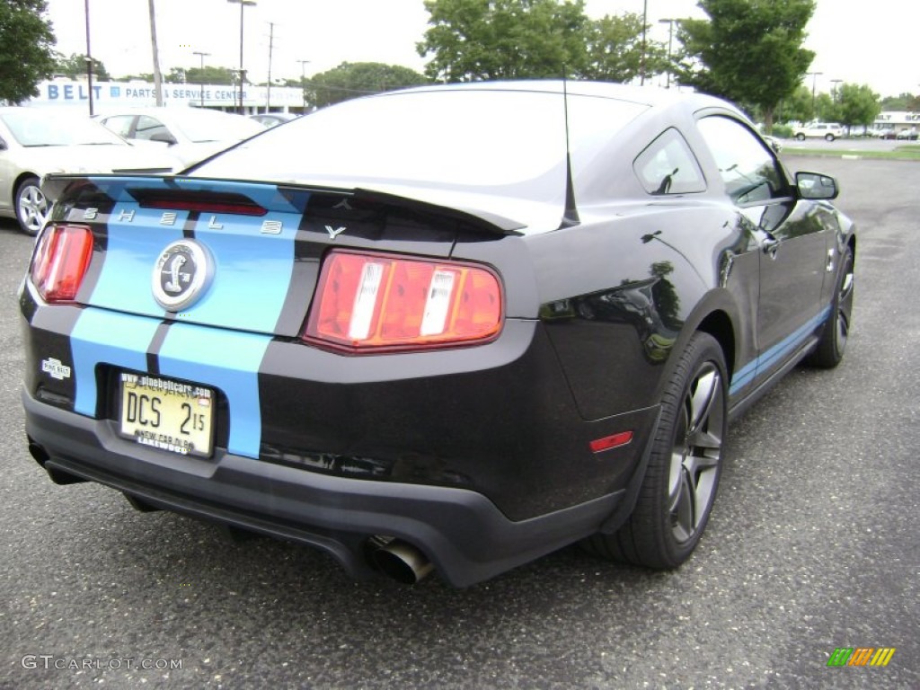 2011 Mustang Shelby GT500 Coupe - Ebony Black / Charcoal Black/Grabber Blue photo #7