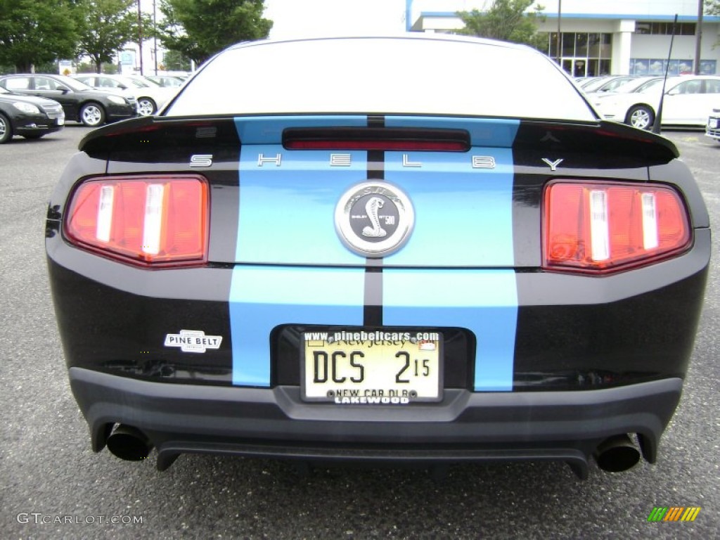 2011 Mustang Shelby GT500 Coupe - Ebony Black / Charcoal Black/Grabber Blue photo #8