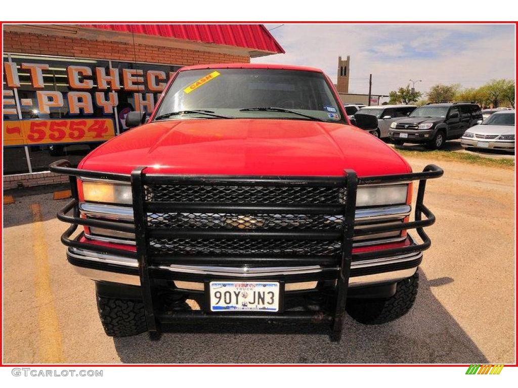 1998 C/K K1500 Silverado Extended Cab 4x4 - Victory Red / Gray photo #12