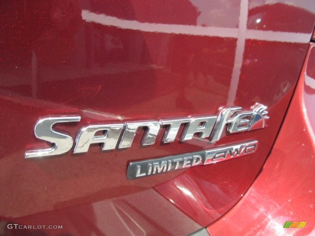 2008 Santa Fe Limited 4WD - Dark Cherry Red / Beige photo #9