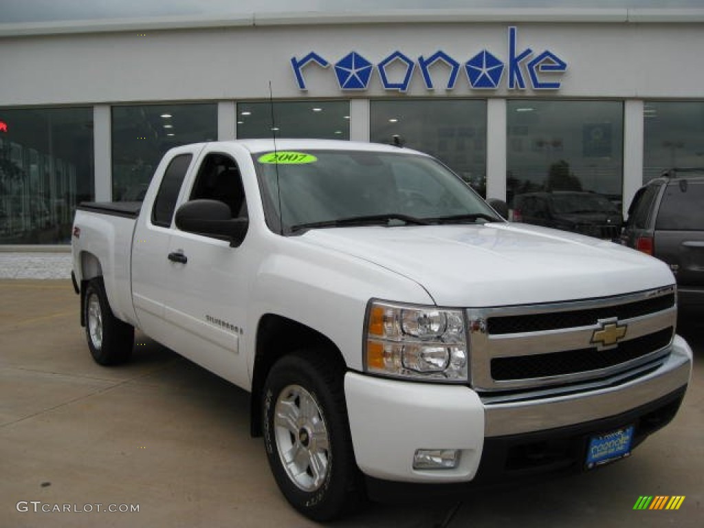 2007 Silverado 1500 LT Z71 Extended Cab 4x4 - Summit White / Ebony Black photo #1