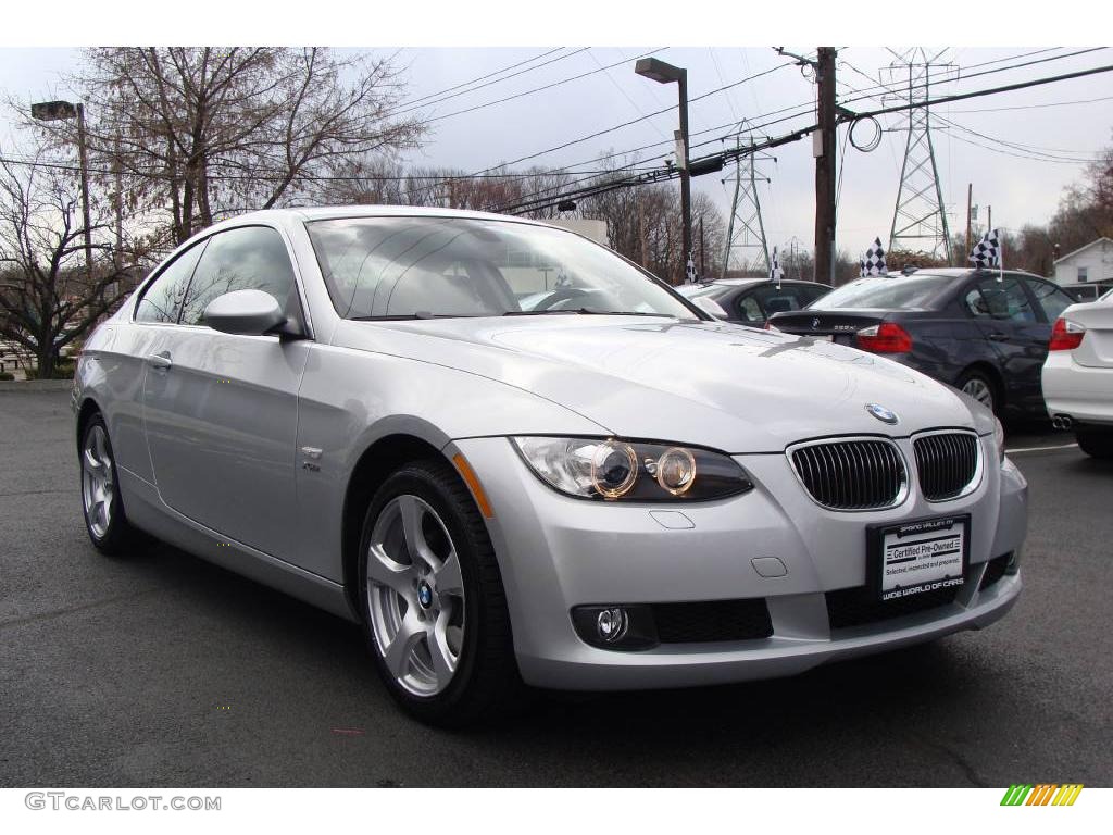 2009 3 Series 328xi Coupe - Titanium Silver Metallic / Black photo #3