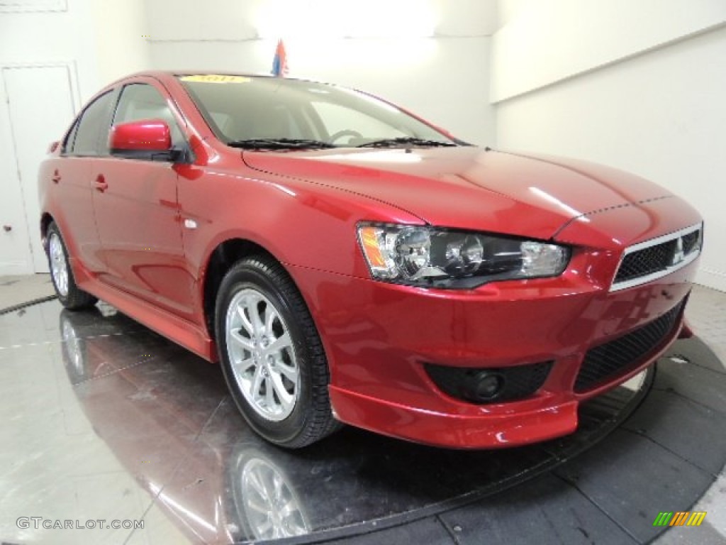 2011 Lancer ES - Rally Red Metallic / Beige photo #3