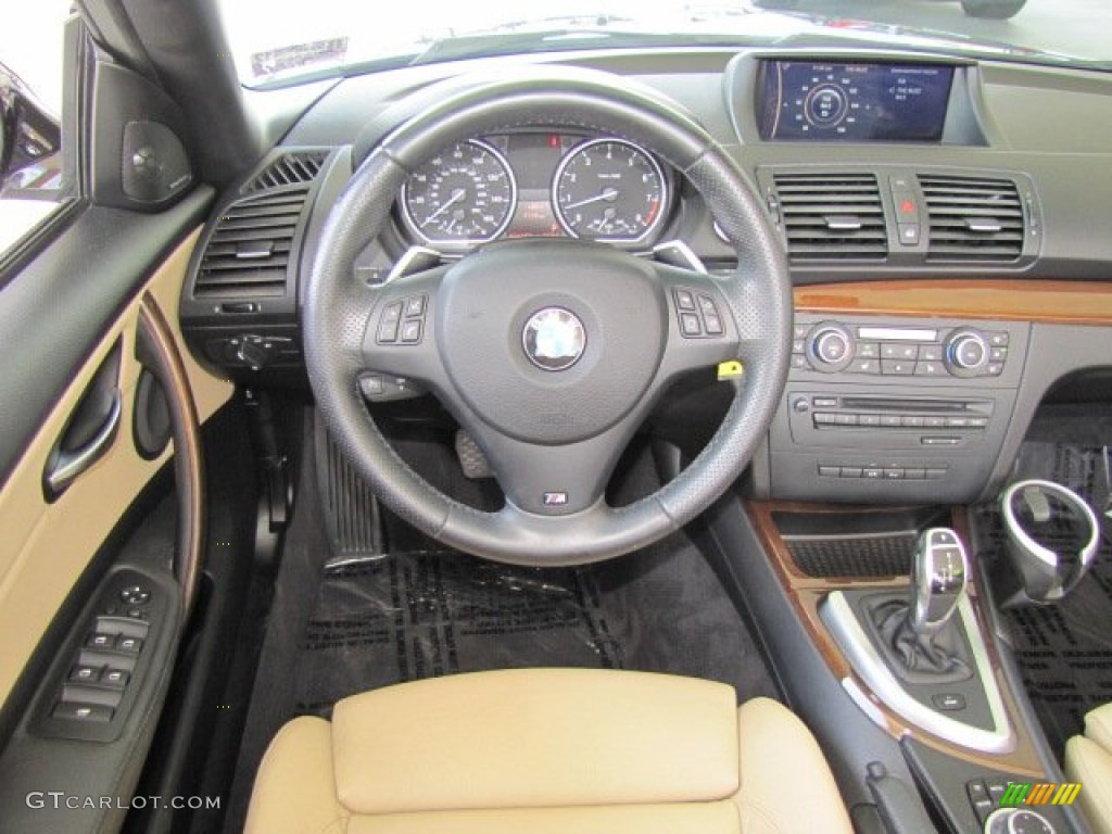 2011 BMW 1 Series 135i Convertible Savanna Beige Dashboard Photo #70537594