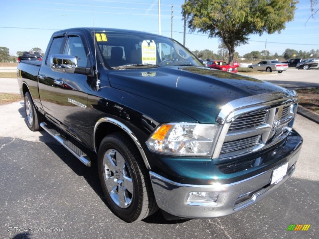 2011 Ram 1500 Big Horn Quad Cab - Hunter Green Pearl / Light Pebble Beige/Bark Brown photo #10