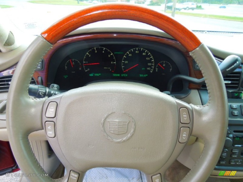 2002 Cadillac DeVille DHS Oatmeal Steering Wheel Photo #70538821