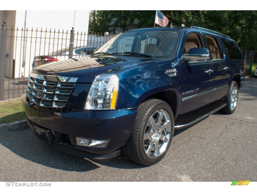 2008 Escalade ESV AWD - Blue Chip / Cocoa/Light Cashmere photo #1