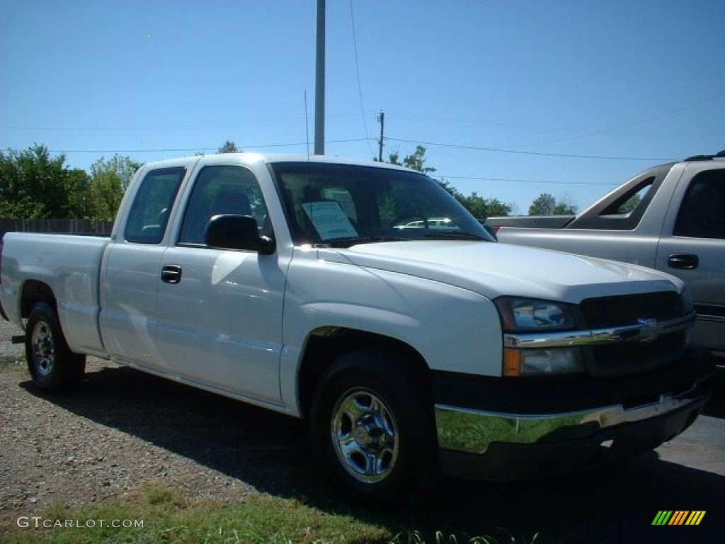 2004 Silverado 1500 LS Extended Cab - Summit White / Tan photo #3