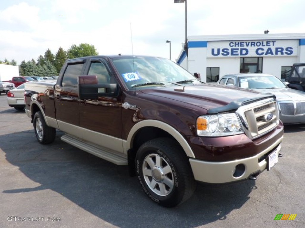 2008 F150 King Ranch SuperCrew 4x4 - Mahogany Metallic / Tan/Castaño Leather photo #1