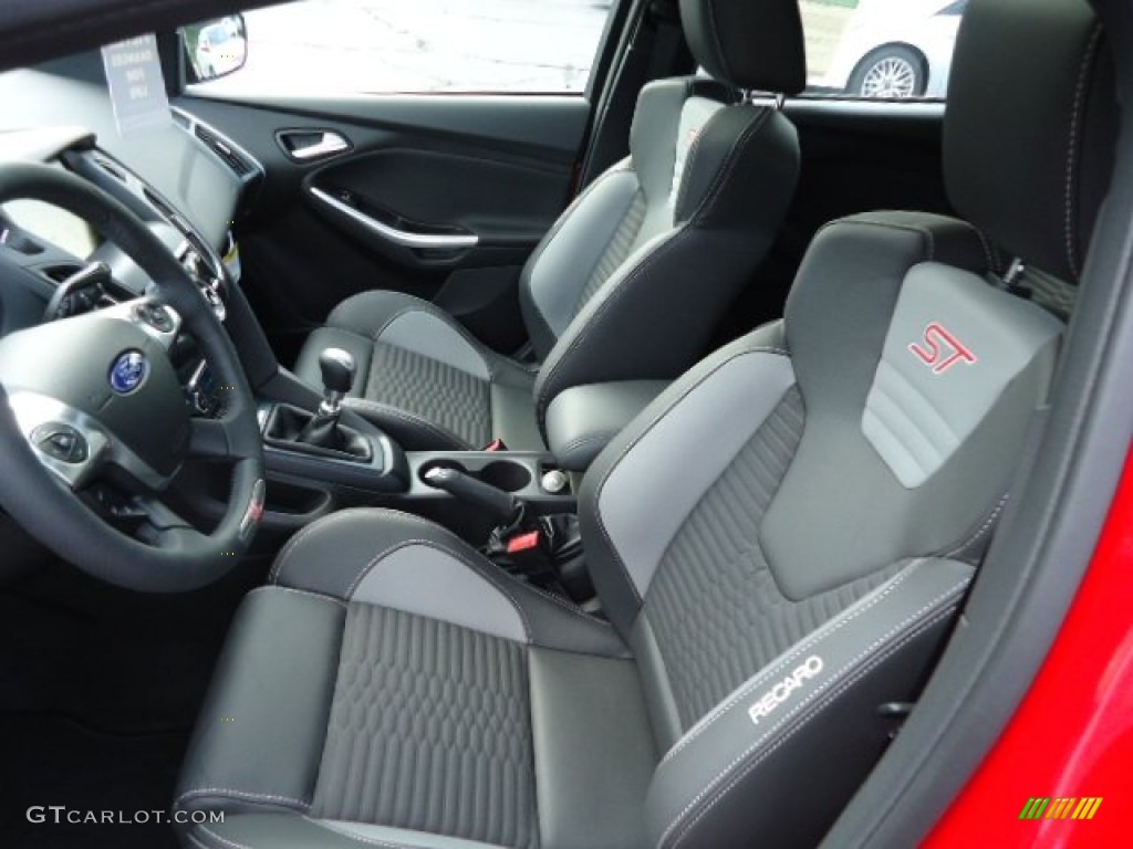 ST Charcoal Black Full-Leather Recaro Seats Interior 2013 Ford Focus ST Hatchback Photo #70550770