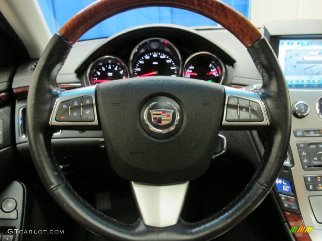 2011 Cadillac CTS 4 3.6 AWD Sport Wagon Ebony Steering Wheel Photo #70551454