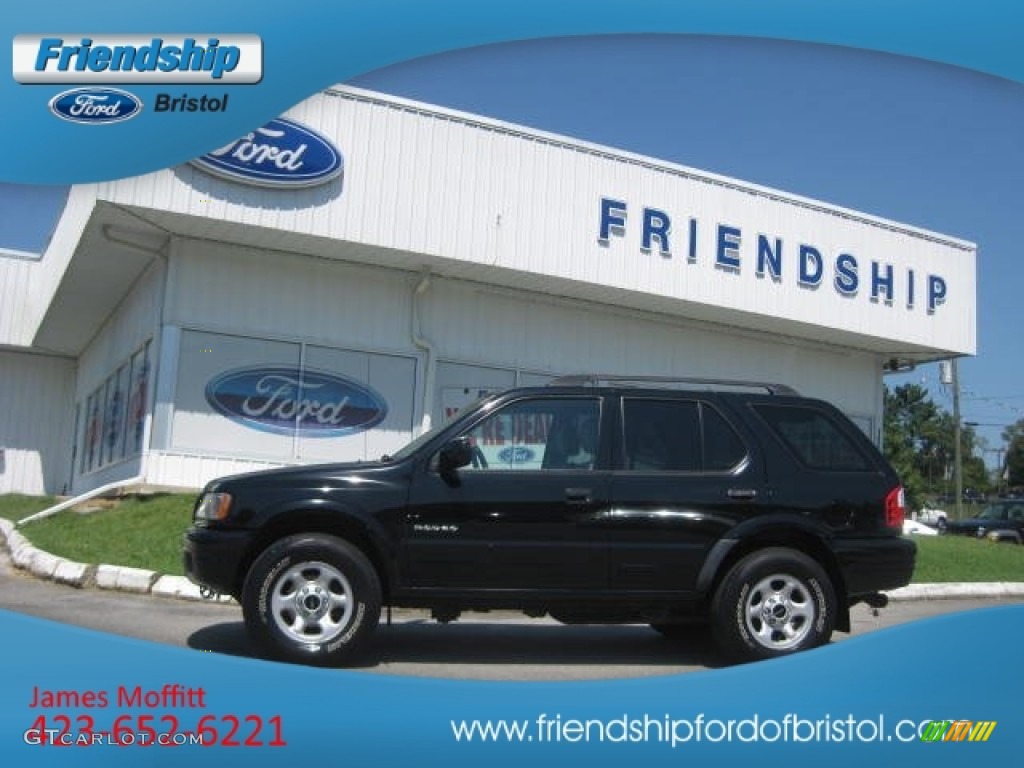 2003 Rodeo S V6 4WD - Ebony Black / Gray photo #1