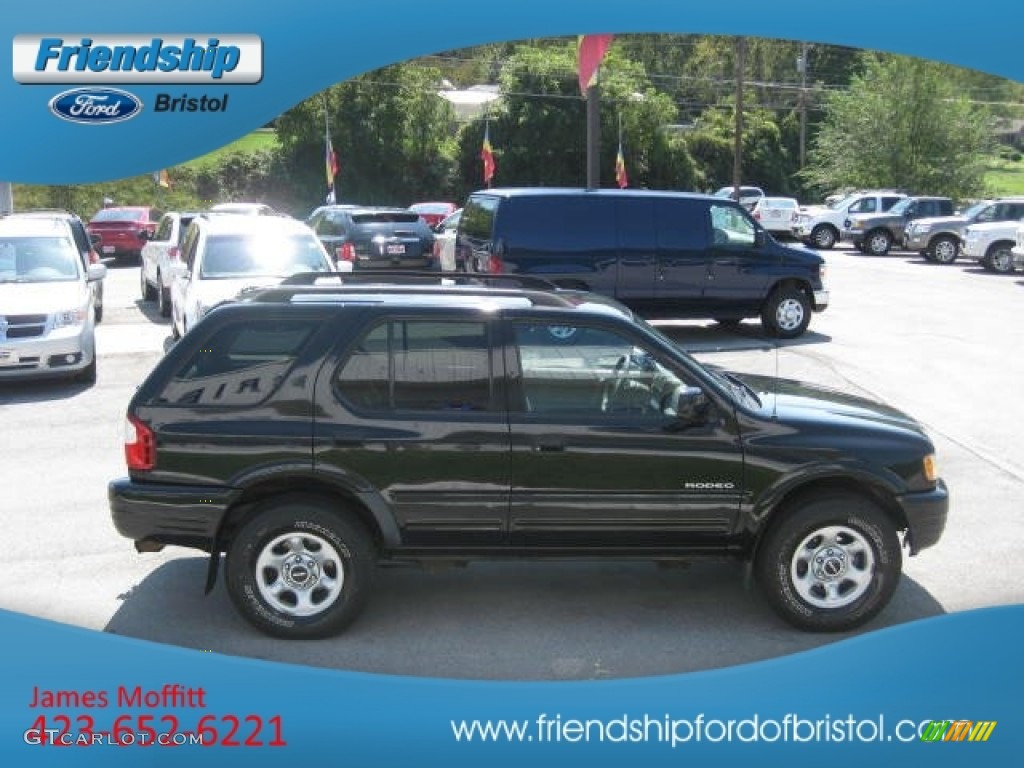 2003 Rodeo S V6 4WD - Ebony Black / Gray photo #5