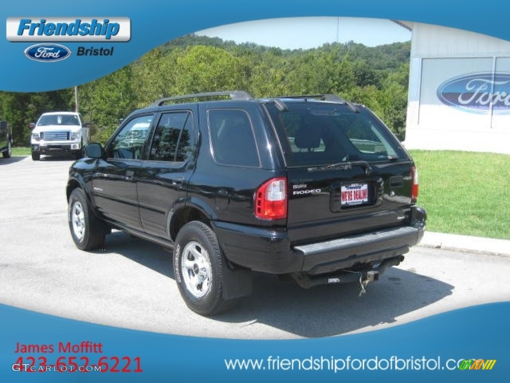 2003 Rodeo S V6 4WD - Ebony Black / Gray photo #8