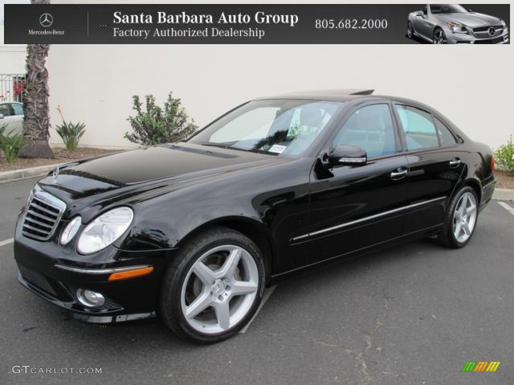 2008 E 550 Sedan - Black / Sahara Beige/Black photo #1