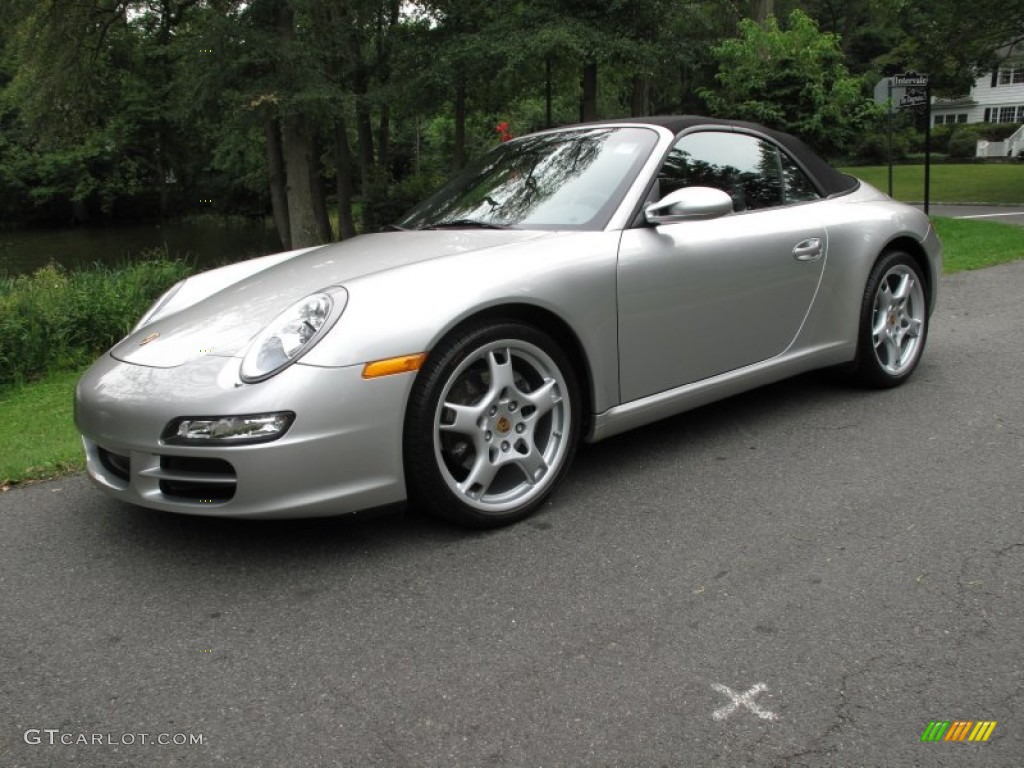 2007 911 Carrera Cabriolet - Arctic Silver Metallic / Black photo #1