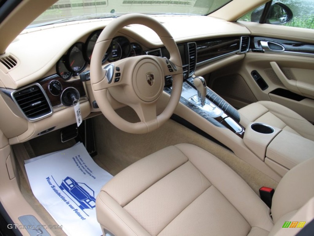 Luxor Beige Interior 2012 Porsche Panamera 4 Photo #70556305