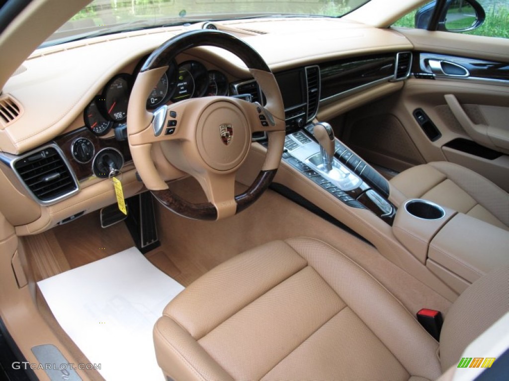 Cognac Natural Leather Interior 2010 Porsche Panamera 4S Photo #70556479