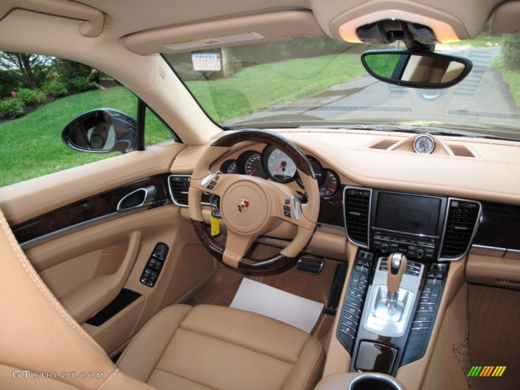 2010 Porsche Panamera 4S Cognac Natural Leather Dashboard Photo #70556497