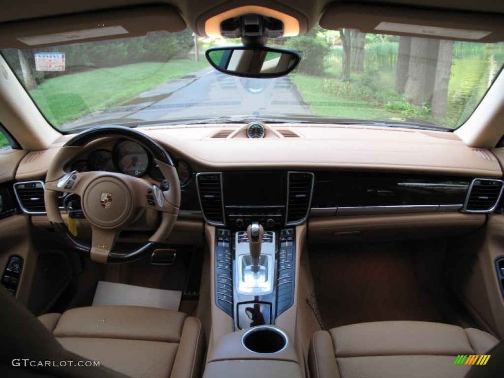 2010 Porsche Panamera 4S Cognac Natural Leather Dashboard Photo #70556506