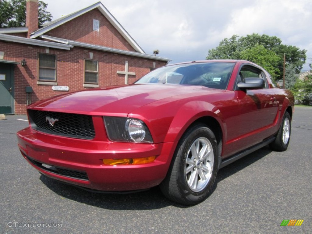 2007 Mustang V6 Deluxe Coupe - Redfire Metallic / Light Graphite photo #2
