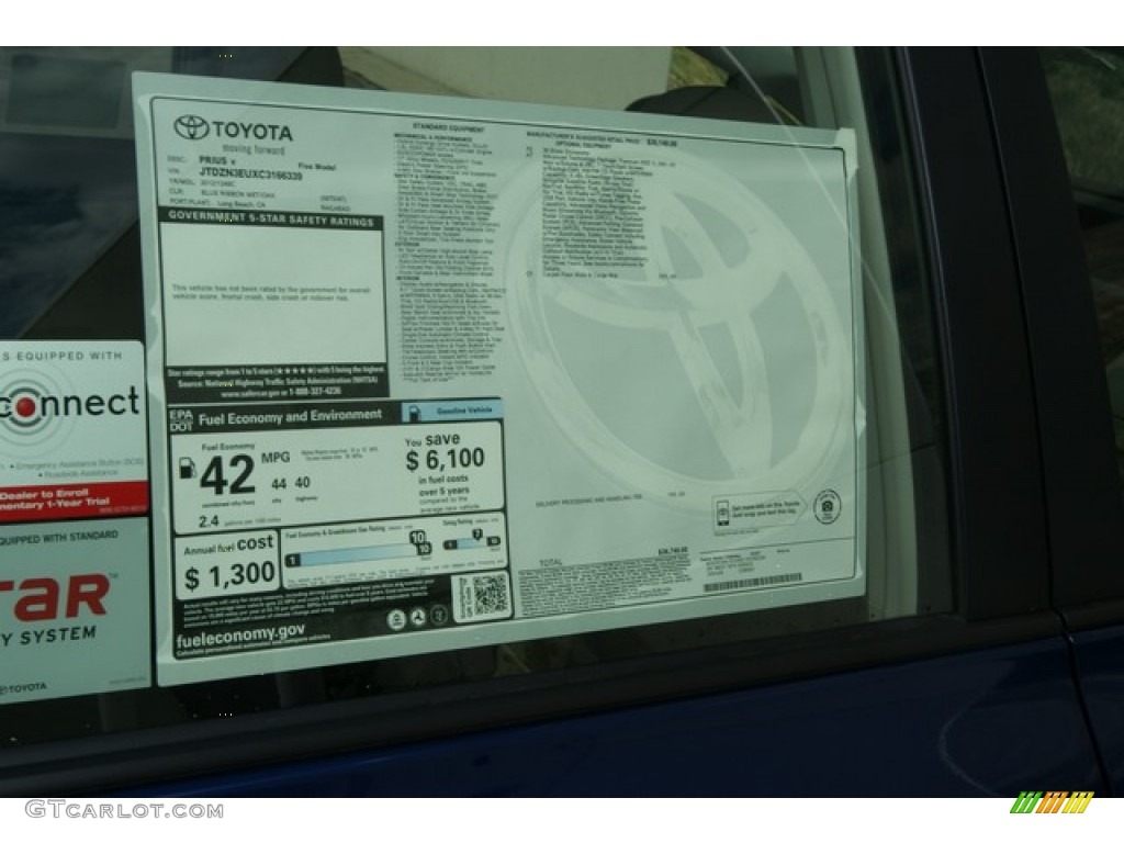 2012 Toyota Prius v Five Hybrid Window Sticker Photos