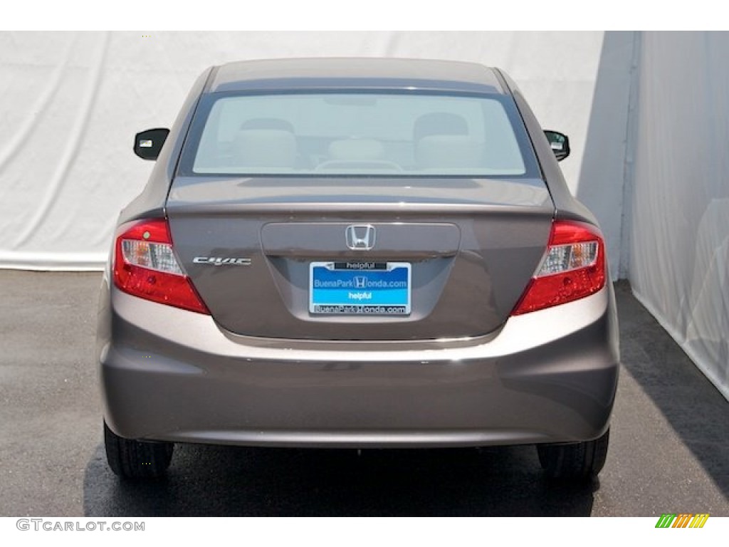 2012 Civic LX Sedan - Urban Titanium Metallic / Beige photo #6