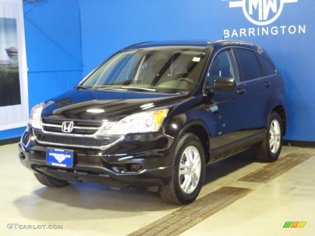 2010 CR-V EX AWD - Crystal Black Pearl / Black photo #4