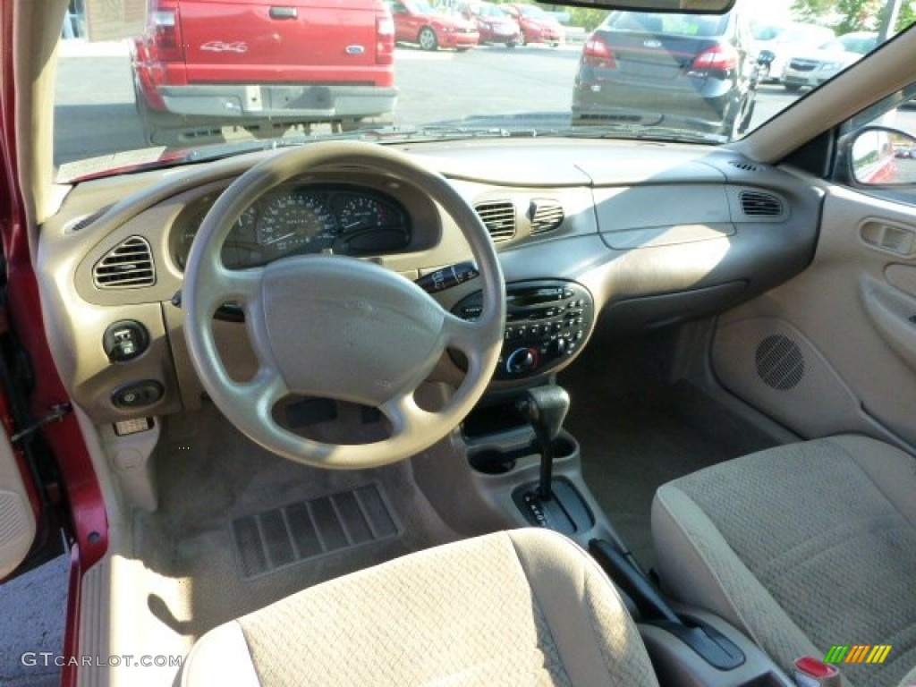 1998 Escort SE Sedan - Toreador Red Metallic / Beige photo #10