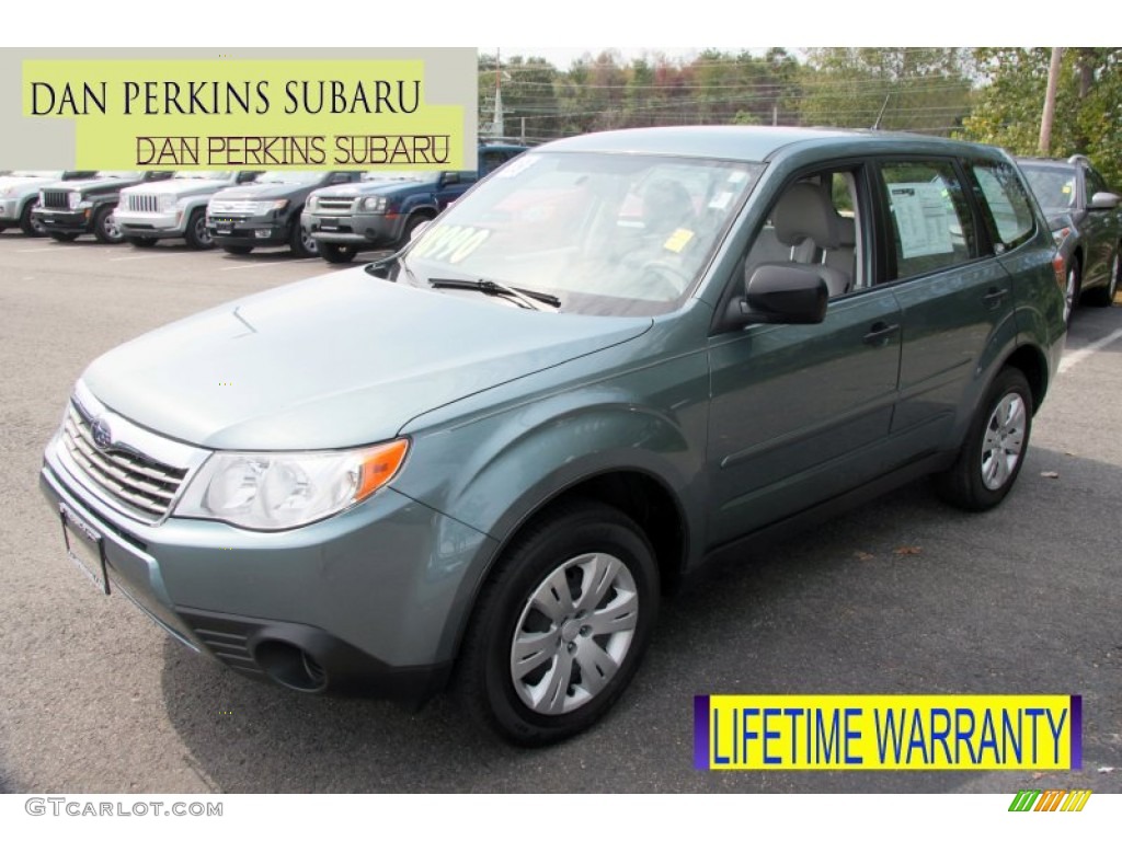 2009 Forester 2.5 X - Sage Green Metallic / Platinum photo #1