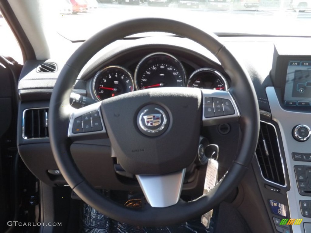 2013 Cadillac CTS 3.0 Sedan Ebony Steering Wheel Photo #70575450