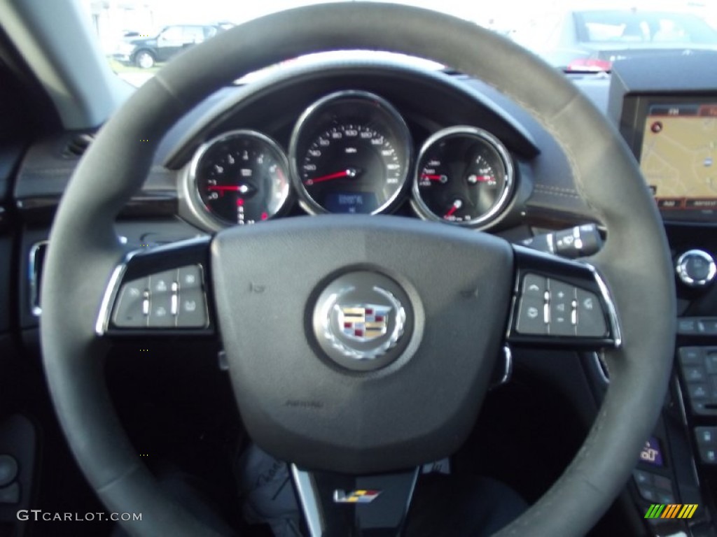 2011 Cadillac CTS -V Sedan Ebony Steering Wheel Photo #70579179