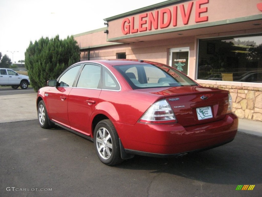 2009 Taurus SEL AWD - Sangria Red Metallic / Medium Light Stone photo #5