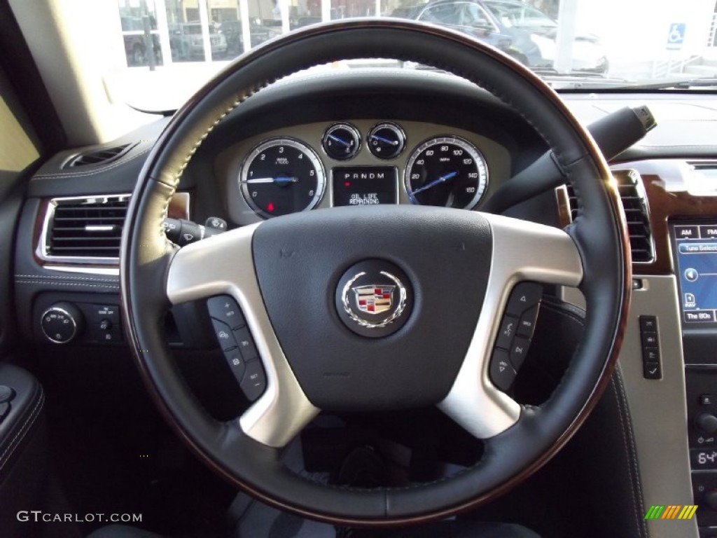 2013 Cadillac Escalade Platinum Ebony Steering Wheel Photo #70579476
