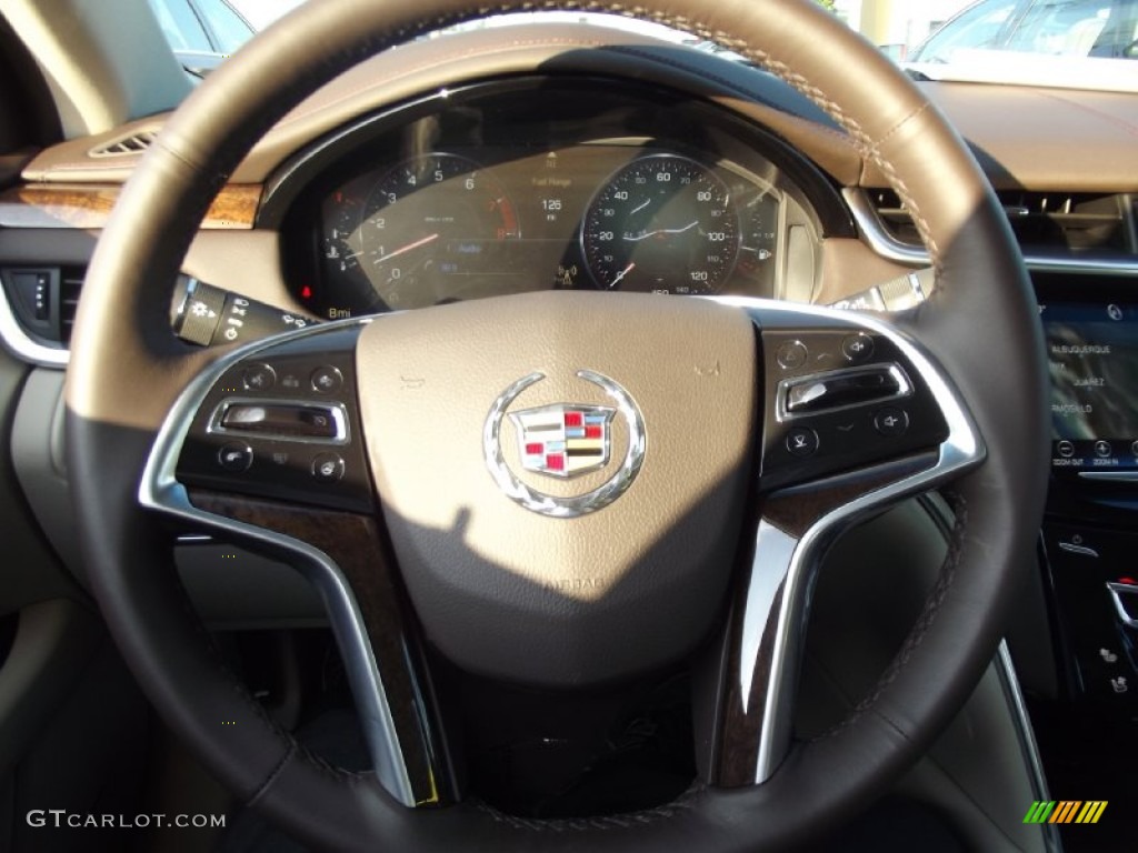2013 Cadillac XTS Premium FWD Shale/Cocoa Steering Wheel Photo #70579899