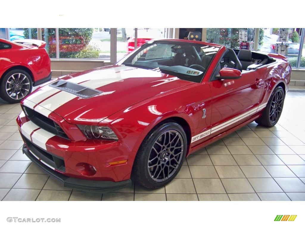 2013 Mustang Shelby GT500 SVT Performance Package Convertible - Red Candy Metallic / Shelby Charcoal Black/White Accent Recaro Sport Seats photo #1