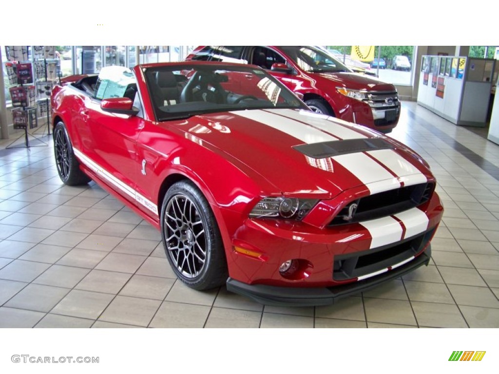 2013 Mustang Shelby GT500 SVT Performance Package Convertible - Red Candy Metallic / Shelby Charcoal Black/White Accent Recaro Sport Seats photo #3