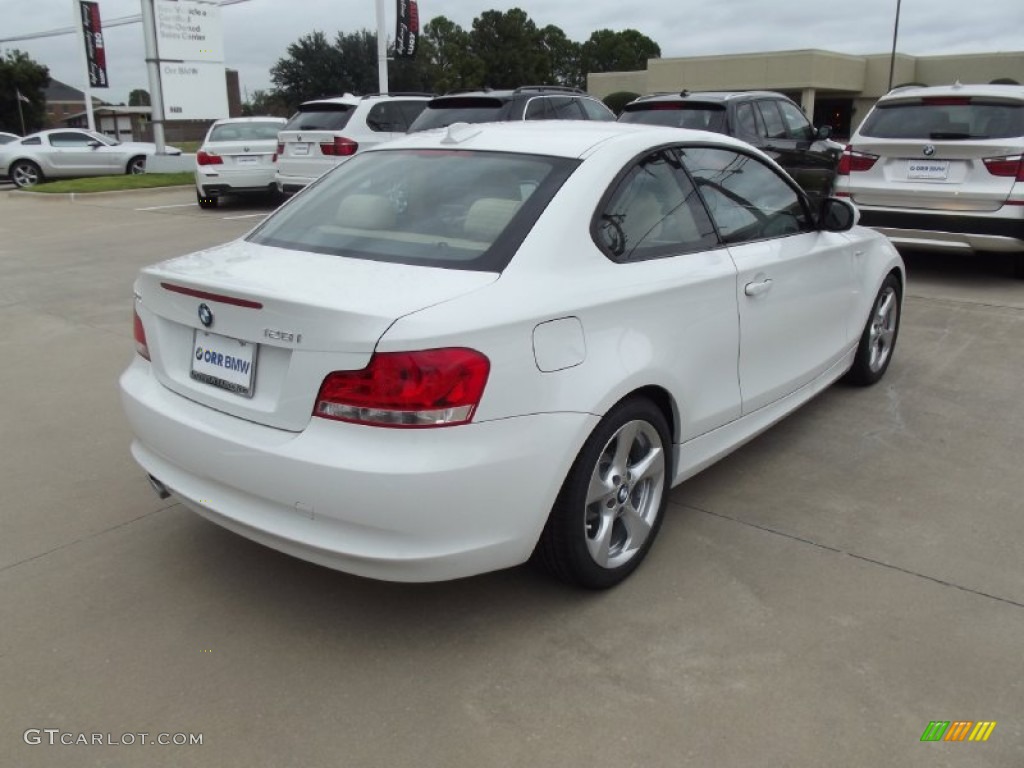 2013 1 Series 128i Coupe - Alpine White / Savanna Beige photo #3