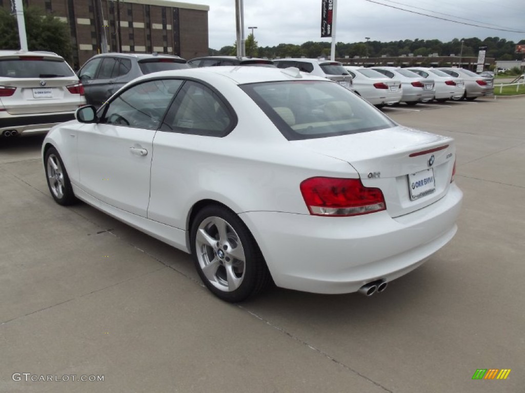 2013 1 Series 128i Coupe - Alpine White / Savanna Beige photo #4