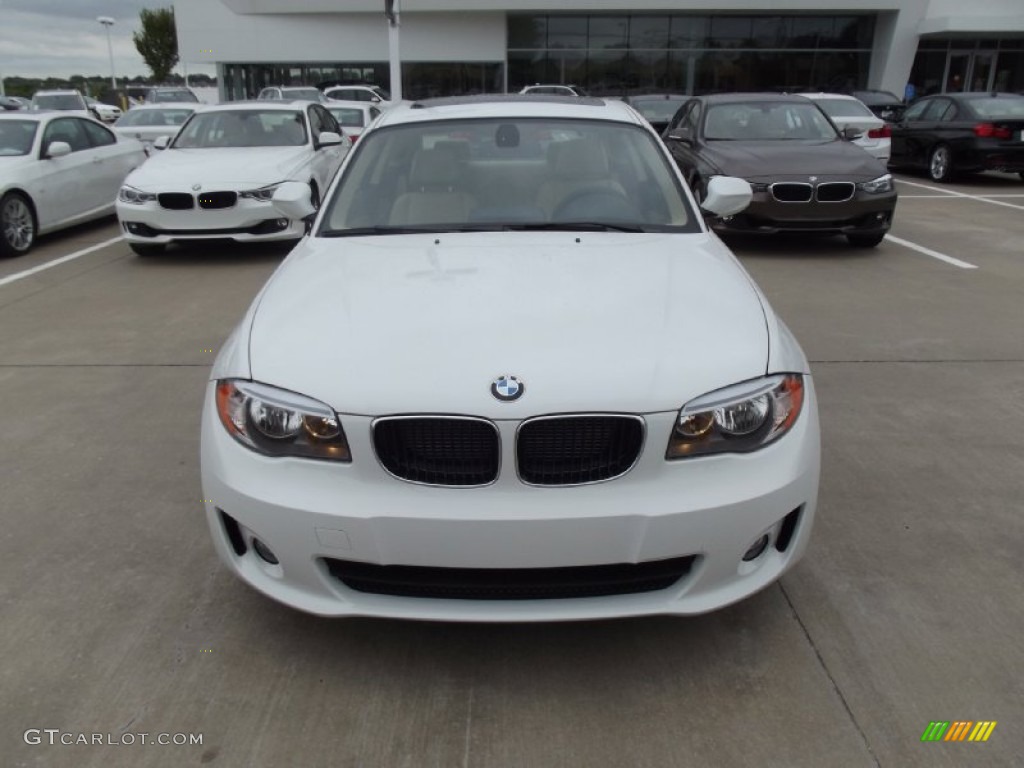 2013 1 Series 128i Coupe - Alpine White / Savanna Beige photo #7