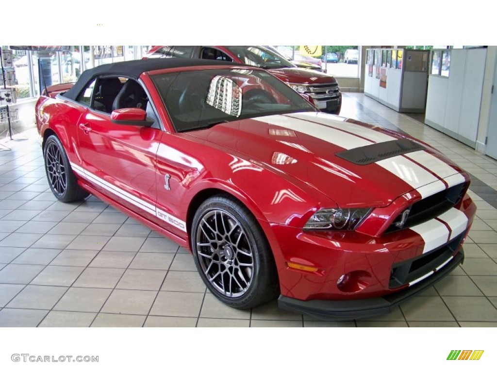 Red Candy Metallic 2013 Ford Mustang Shelby GT500 SVT Performance Package Convertible Exterior Photo #70581666